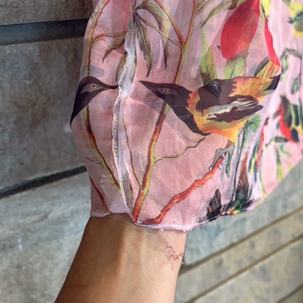 ONE WORLD Pink Multicolor Floral Blouse - Picture 6 of 12